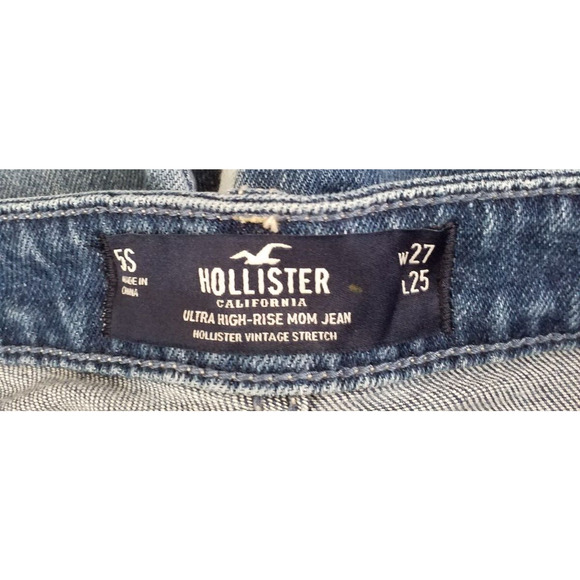 Hollister Ultra High Rise Mom Jeans Patchwork Denim NWT Size 5 Stretch - Picture 5 of 9